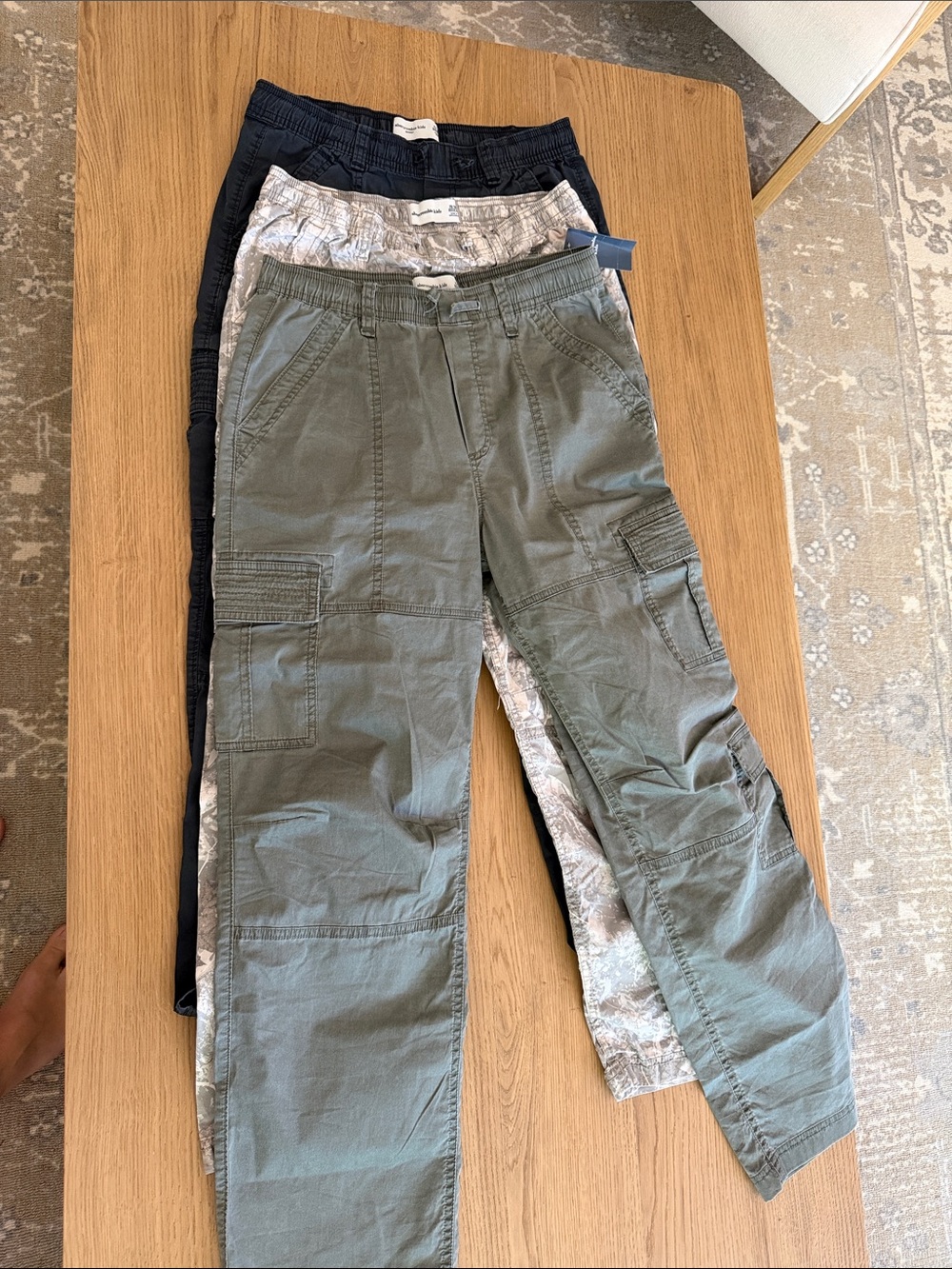 3 Abercrombie kids baggy Cargo Pants - Casual Utility Style size 15-16 regular